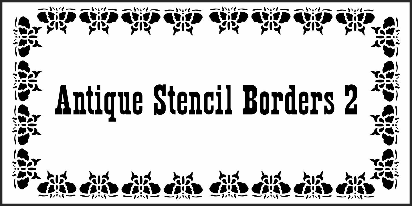 Ejemplo de fuente Antique Stencil Borders Two JNL Regular